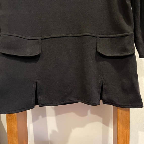 St. John SZ 6 Black Peplum 3/4 Length Sleeve Top! - Picture 4 of 14